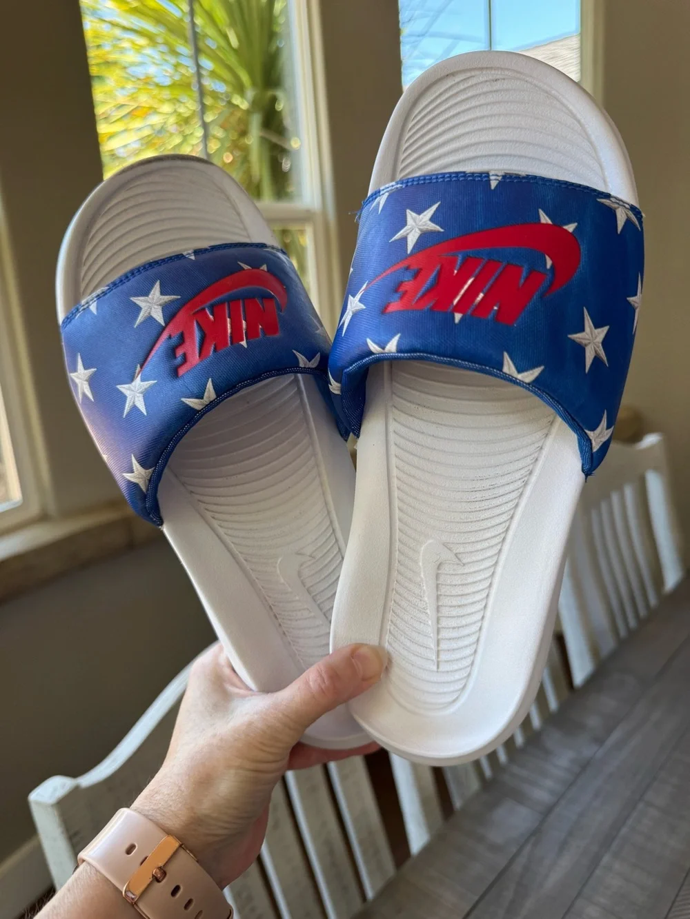 Nike Victori One All-Over Printed Star Slides - Sandals Size 9